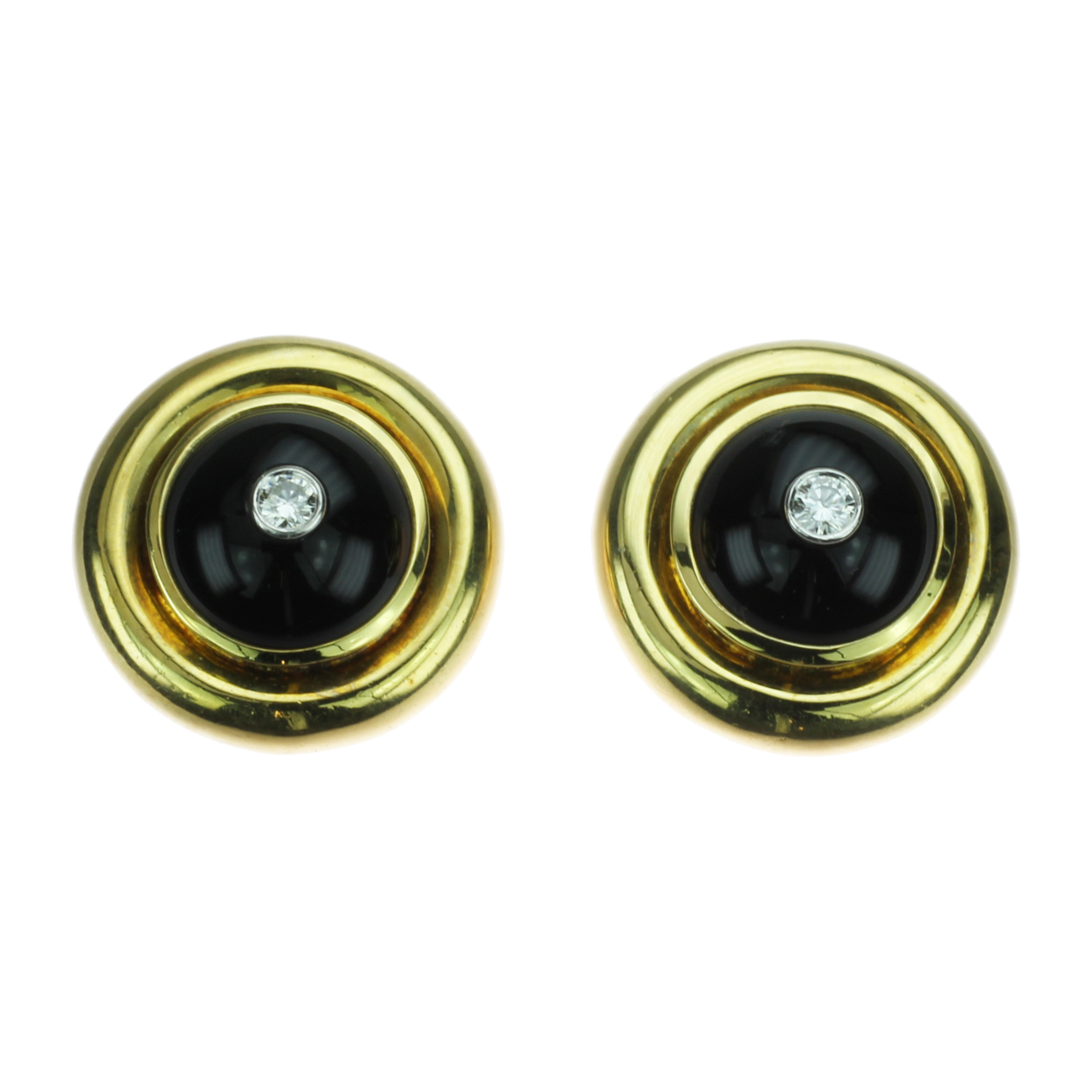 Tiffany & Co. 18k Gold Diamond and Black Onyx Earrings – Posh Jewels
